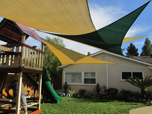 Kolam Renang HDPE Shade Sail 8 10 12 Foot Triangle Shade Sailcloth Shade Canopy
